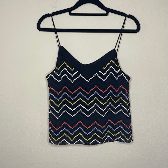 WAYF Women’s Black Chevron Embroidered Camisole Tank Top - Size S - Picture 4 of 5